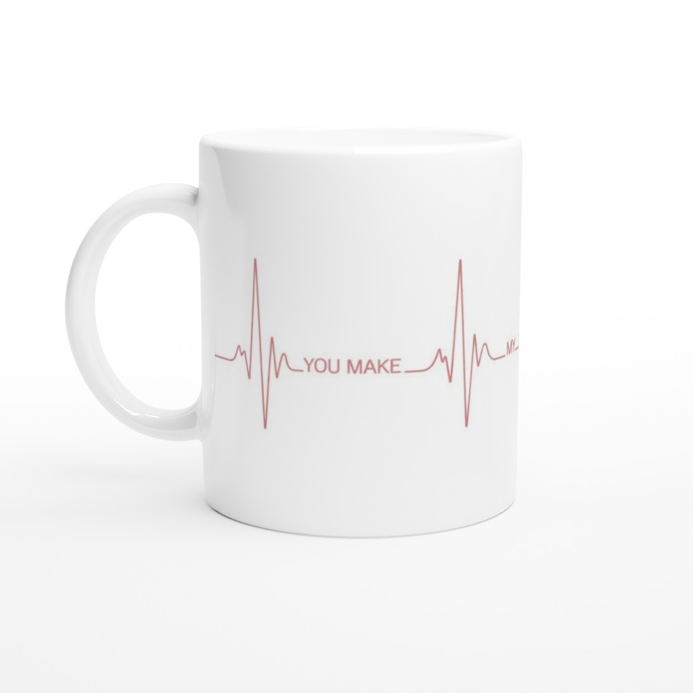 You Make My Heart Beat ECG Line Art Mug — view 10