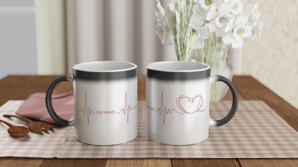 You Make My Heart Beat ECG Line Art Mug — view 3