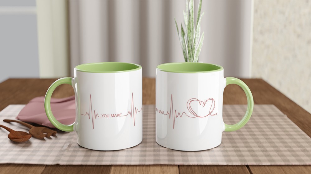 You Make My Heart Beat ECG Line Art Mug — view 5