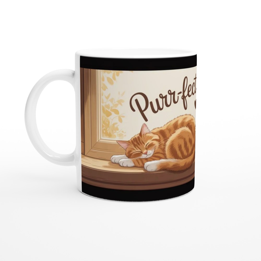 Cat Lover Mug | Purr-fect Together Quote | Cute Couple Anniversary Gift | Sleeping Cats Windowsill Mug | Valentines Present for Her or Him — view 10
