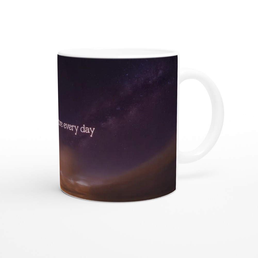 Love You More Every Day Mug | Romantic Anniversary Gift | Valentine's Present for Husband or Wife | Day to Night Sky Coffee Cup — view 12