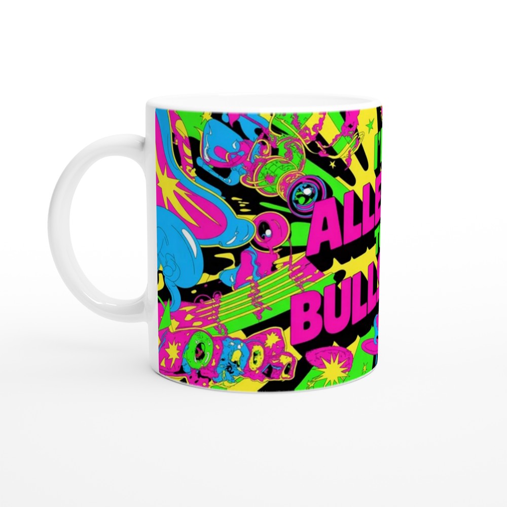 Funny Sarcastic Mug | 'I'm Allergic To Bullsh*t' Neon Psychedelic Gift | Birthday Present for Best Friend | Rude Novelty Mug — view 10