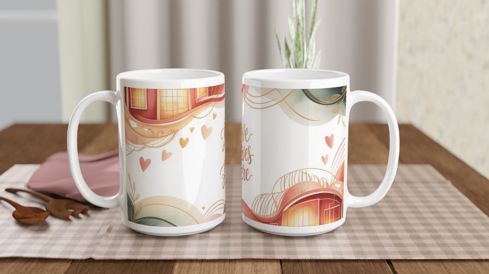 Love Lives Here Mug | Romantic Anniversary Gift | Cosy Couple Present | Valentines Day Mug for Her and Him — view 2