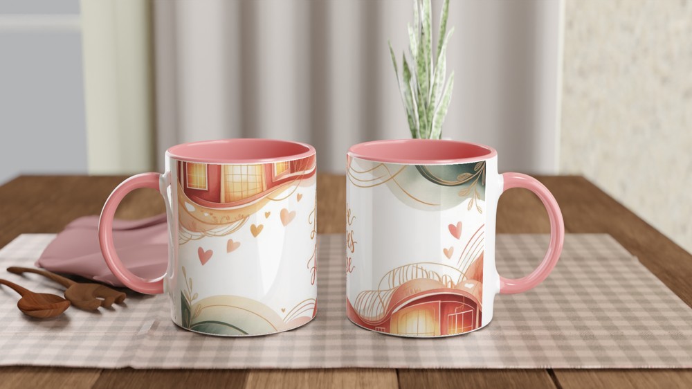 Love Lives Here Mug | Romantic Anniversary Gift | Cosy Couple Present | Valentines Day Mug for Her and Him — view 6