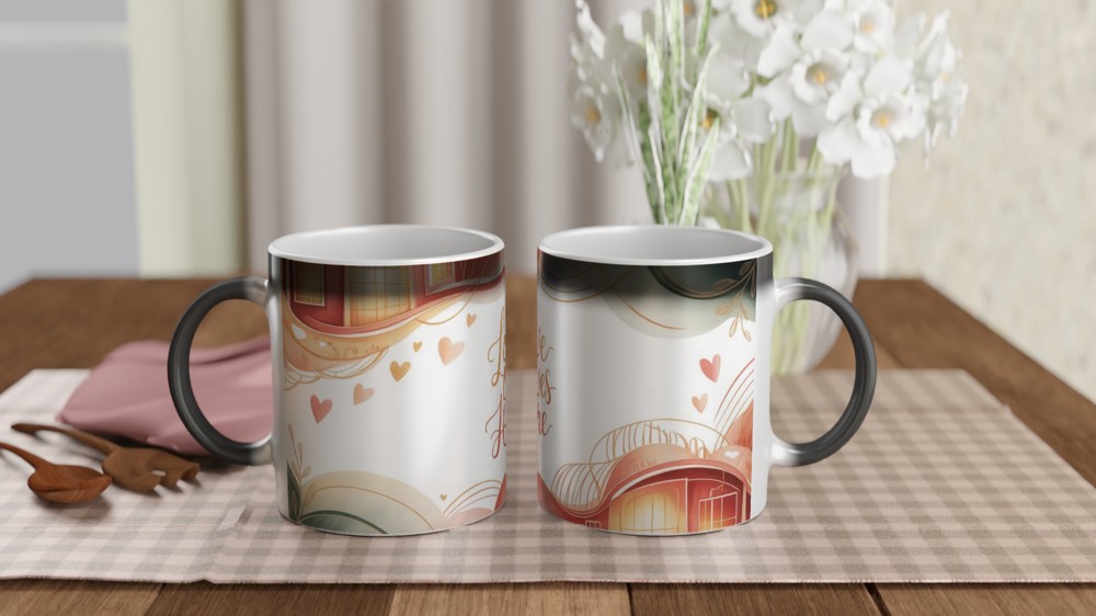 Love Lives Here Mug | Romantic Anniversary Gift | Cosy Couple Present | Valentines Day Mug for Her and Him — view 3