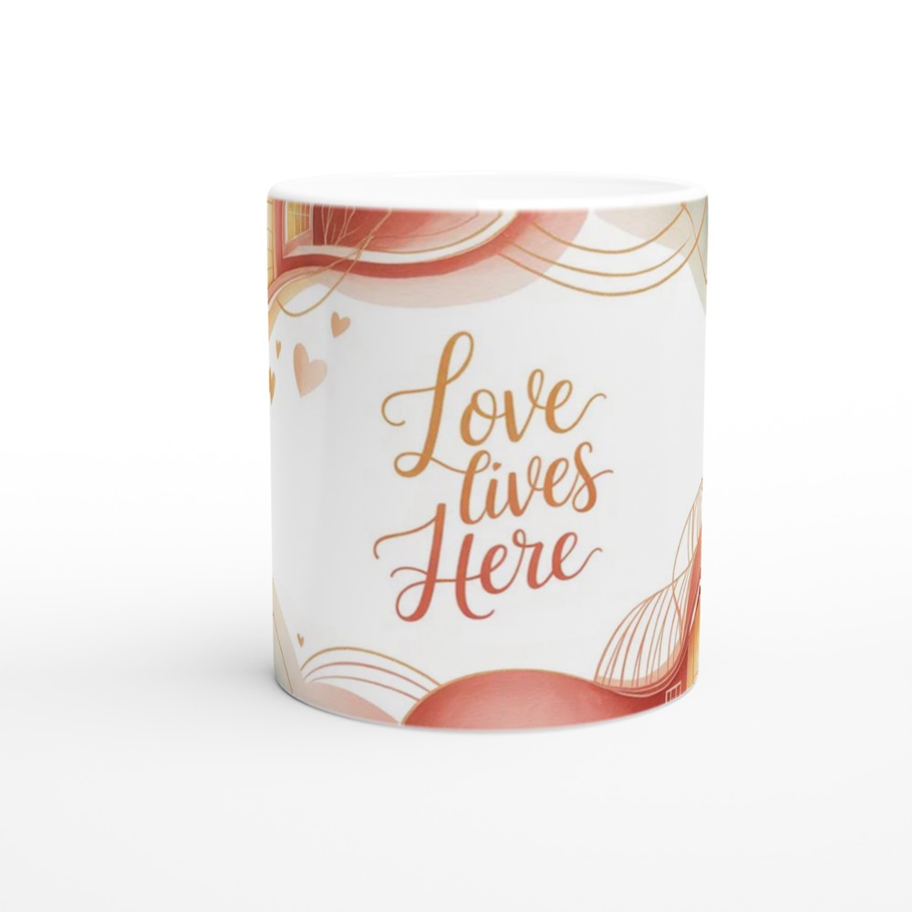 Love Lives Here Mug | Romantic Anniversary Gift | Cosy Couple Present | Valentines Day Mug for Her and Him — view 11