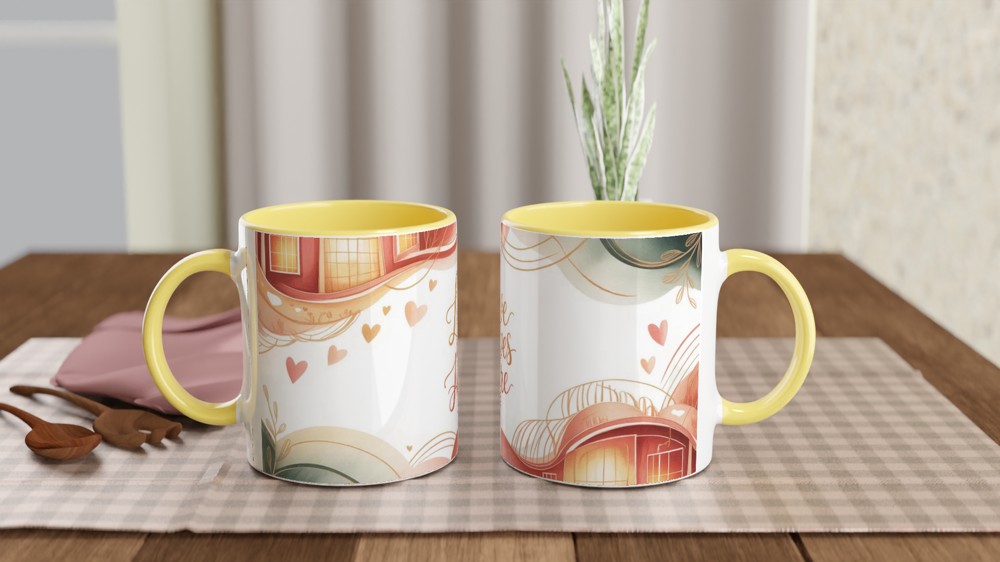 Love Lives Here Mug | Romantic Anniversary Gift | Cosy Couple Present | Valentines Day Mug for Her and Him — view 8