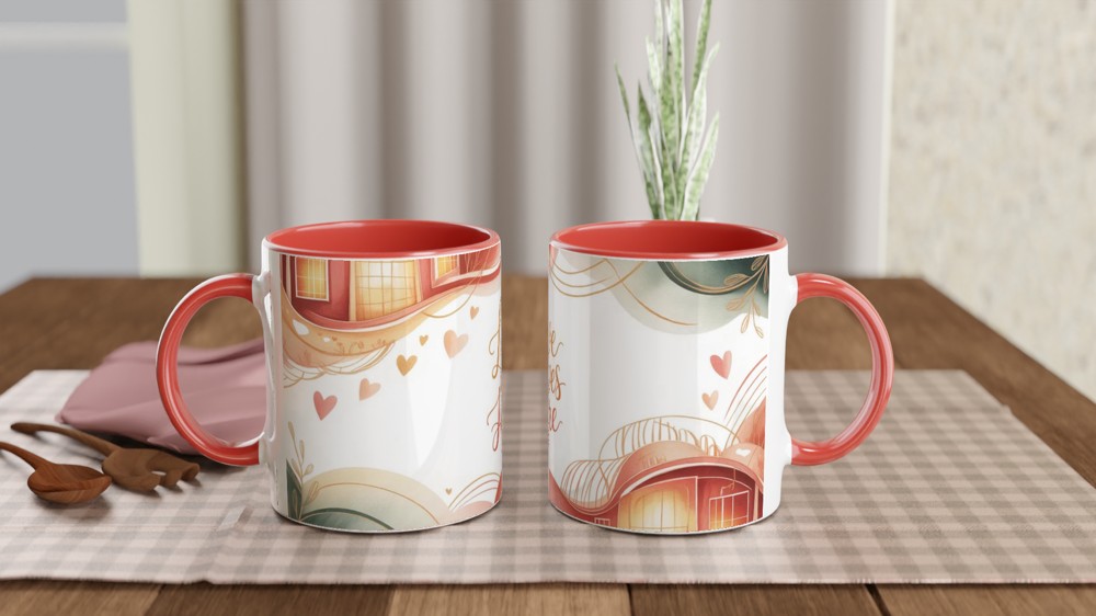 Love Lives Here Mug | Romantic Anniversary Gift | Cosy Couple Present | Valentines Day Mug for Her and Him — view 7