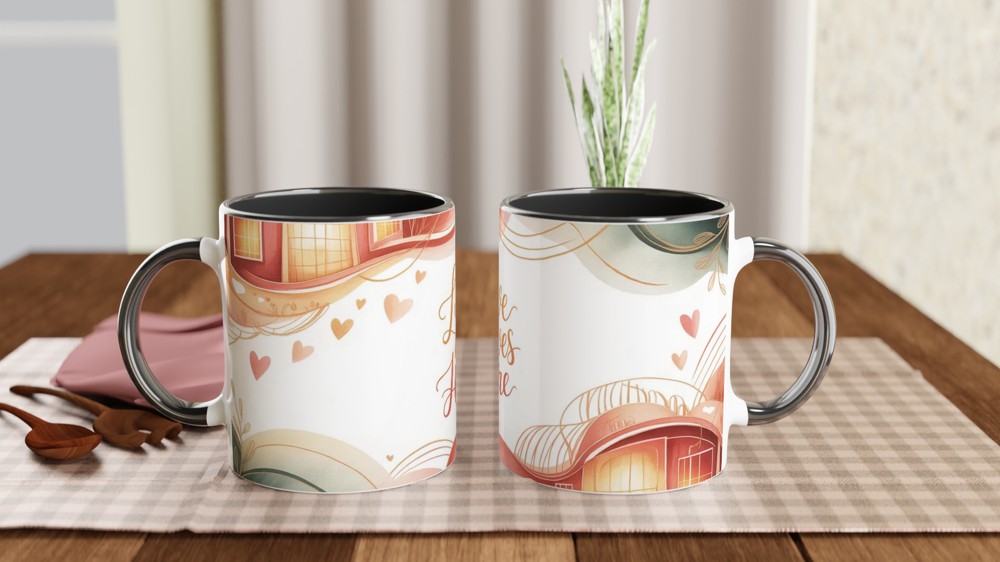 Love Lives Here Mug | Romantic Anniversary Gift | Cosy Couple Present | Valentines Day Mug for Her and Him — view 9