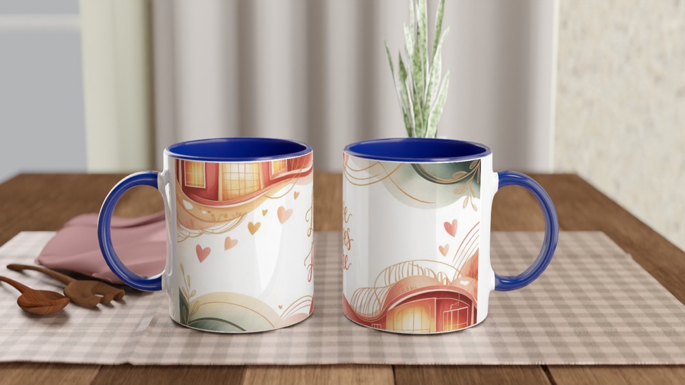Love Lives Here Mug | Romantic Anniversary Gift | Cosy Couple Present | Valentines Day Mug for Her and Him — view 4