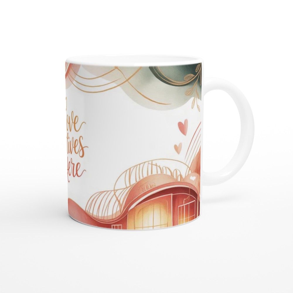 Love Lives Here Mug | Romantic Anniversary Gift | Cosy Couple Present | Valentines Day Mug for Her and Him — view 12