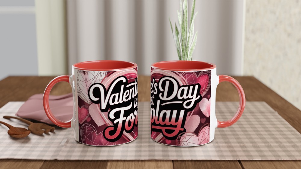 Valentine's Day Mug | 'Valentine's Day Is Just Foreplay' Quote | Cheeky Anniversary Gift | Funny Novelty Mug for Couples — view 7