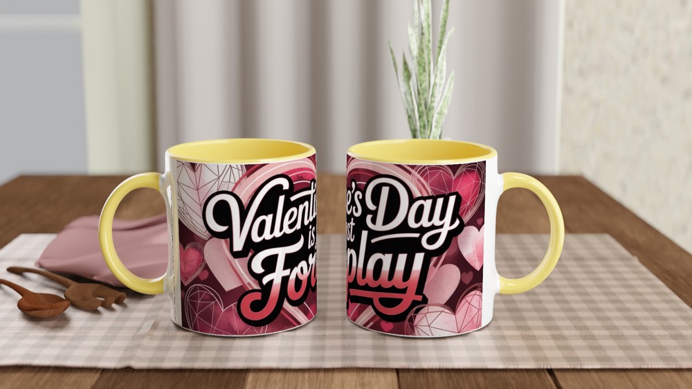 Valentine's Day Mug | 'Valentine's Day Is Just Foreplay' Quote | Cheeky Anniversary Gift | Funny Novelty Mug for Couples — view 8