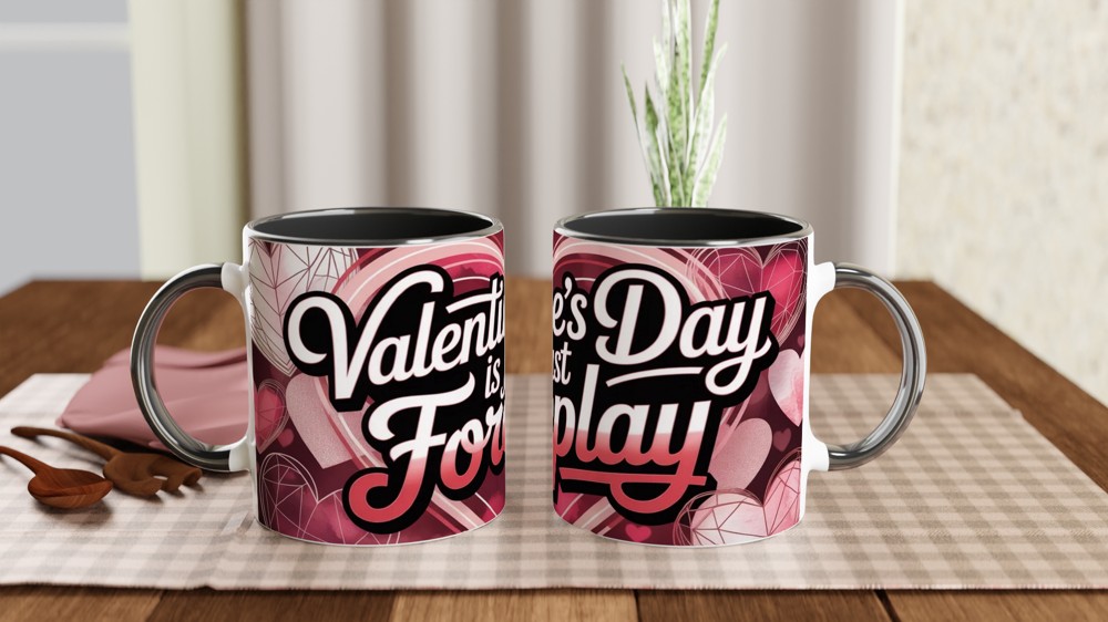 Valentine's Day Mug | 'Valentine's Day Is Just Foreplay' Quote | Cheeky Anniversary Gift | Funny Novelty Mug for Couples — view 9