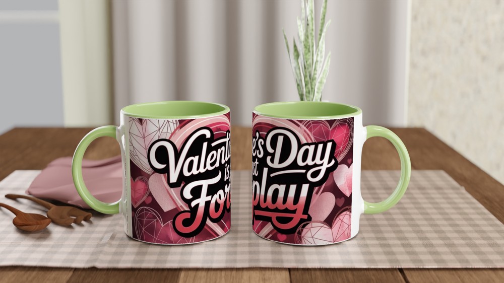 Valentine's Day Mug | 'Valentine's Day Is Just Foreplay' Quote | Cheeky Anniversary Gift | Funny Novelty Mug for Couples — view 5