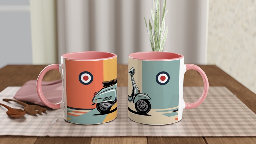 Mod Scooter Mug | Retro Lambretta and RAF Target Design | Gift for Dad, Him, Mod Culture Fan | Birthday Present — view 6