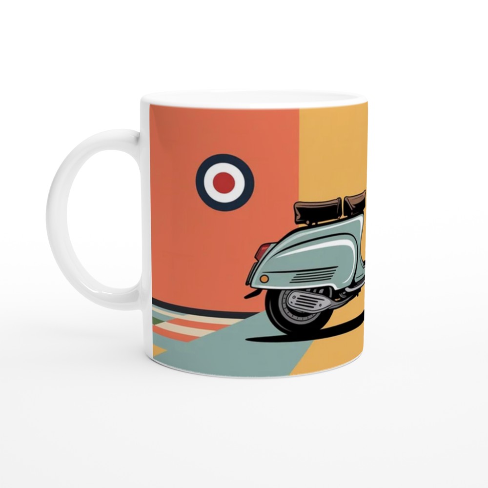 Mod Scooter Mug | Retro Lambretta and RAF Target Design | Gift for Dad, Him, Mod Culture Fan | Birthday Present — view 10