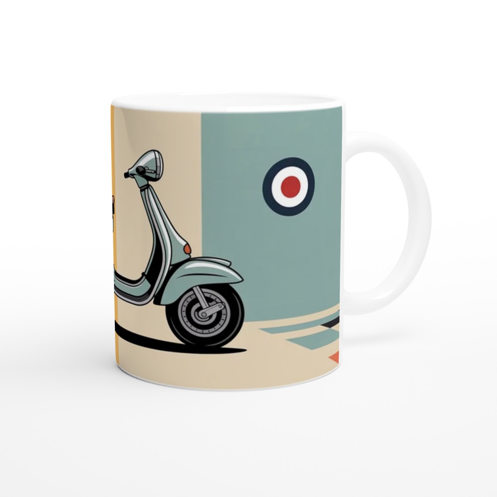 Mod Scooter Mug | Retro Lambretta and RAF Target Design | Gift for Dad, Him, Mod Culture Fan | Birthday Present — view 12