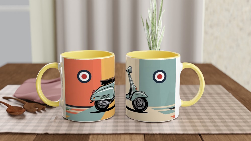 Mod Scooter Mug | Retro Lambretta and RAF Target Design | Gift for Dad, Him, Mod Culture Fan | Birthday Present — view 8