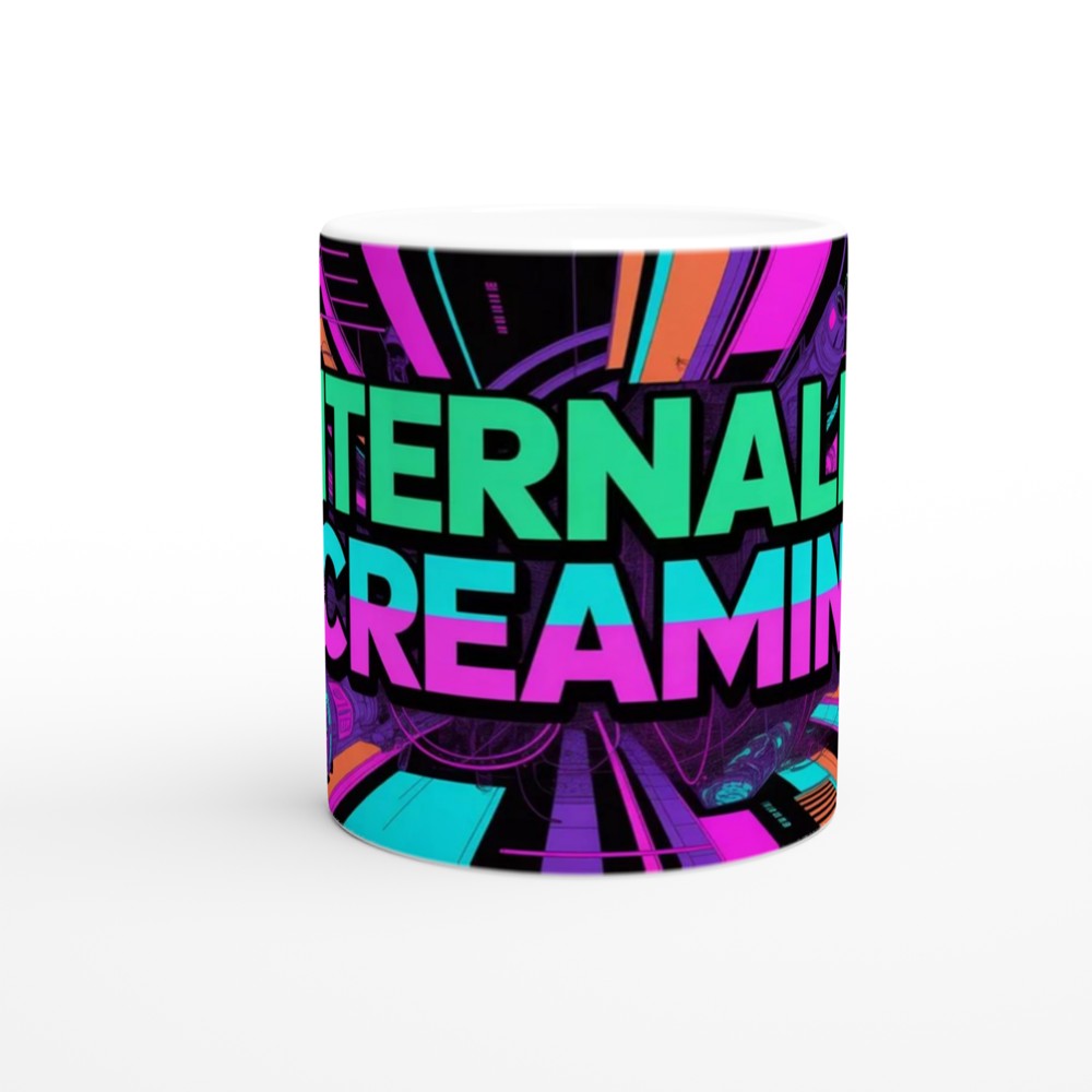 Internally Screaming Retro Neon Cyberpunk Mug — view 11