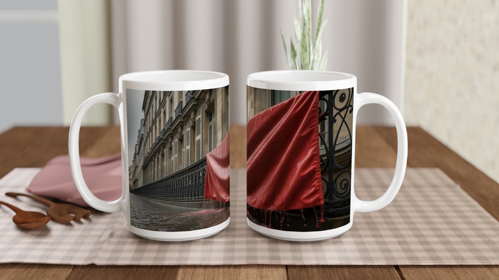 Les Miserables Mug | Red Flag Balcony Design | Musical Theatre Gift | Present for West End Fan — view 2