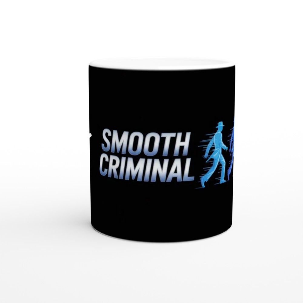 Smooth Criminal Mug | Retro Neon Moonwalk Gift | Music Icon Present for Him or Her | Black Ceramic Coffee Mug — view 11