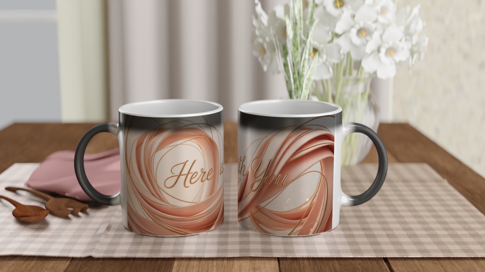 Here With You Mug | Romantic Anniversary Gift | Valentines Day Present | Modern Love Couple Mug — view 3