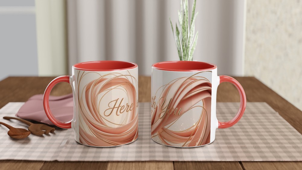 Here With You Mug | Romantic Anniversary Gift | Valentines Day Present | Modern Love Couple Mug — view 7