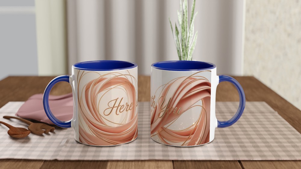 Here With You Mug | Romantic Anniversary Gift | Valentines Day Present | Modern Love Couple Mug — view 4