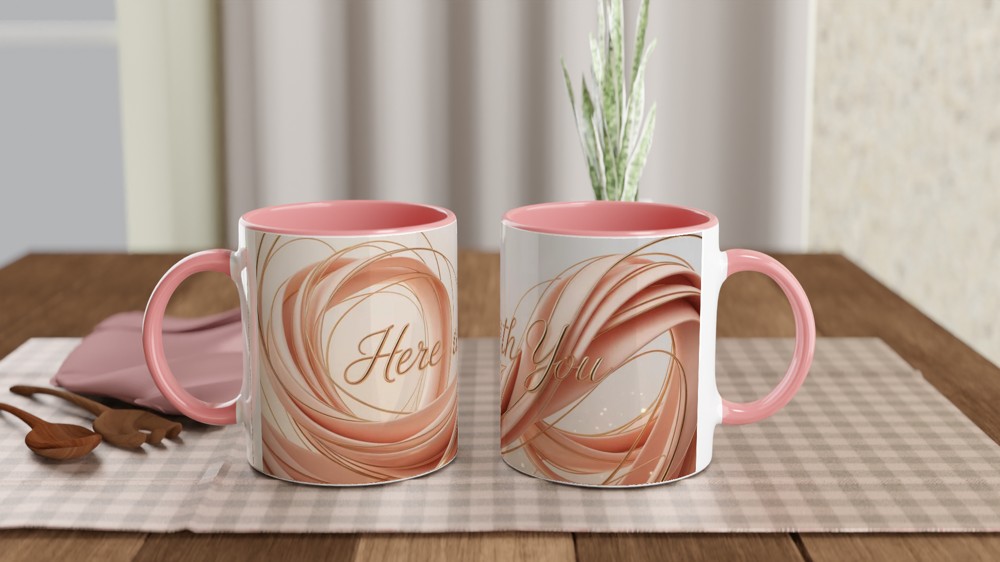 Here With You Mug | Romantic Anniversary Gift | Valentines Day Present | Modern Love Couple Mug — view 6