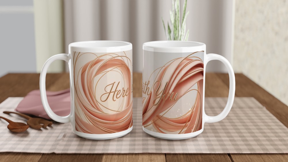 Here With You Mug | Romantic Anniversary Gift | Valentines Day Present | Modern Love Couple Mug — view 2