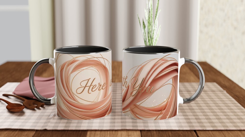Here With You Mug | Romantic Anniversary Gift | Valentines Day Present | Modern Love Couple Mug — view 9