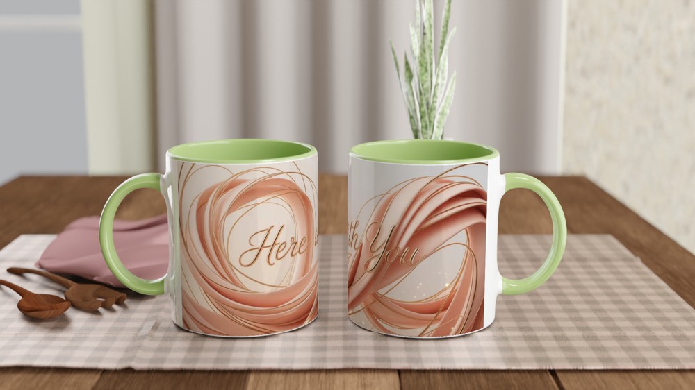 Here With You Mug | Romantic Anniversary Gift | Valentines Day Present | Modern Love Couple Mug — view 5