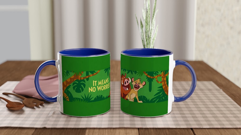 Lion King Musical Mug | It Means No Worries Gift | West End Theatre Present | Hakuna Matata Puppet Design — view 4