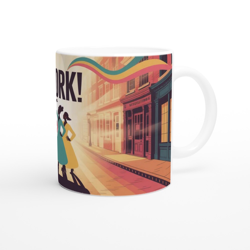 Work! Empowered Women Retro Illustration Mug — view 12