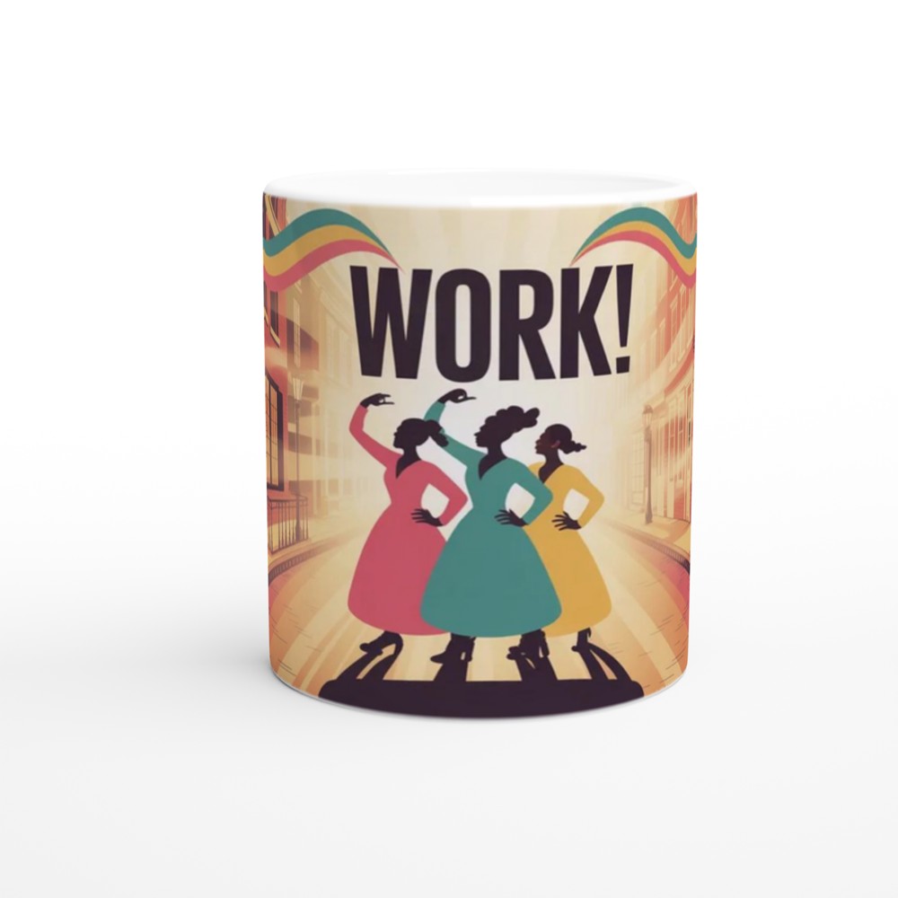 Work! Empowered Women Retro Illustration Mug — view 11