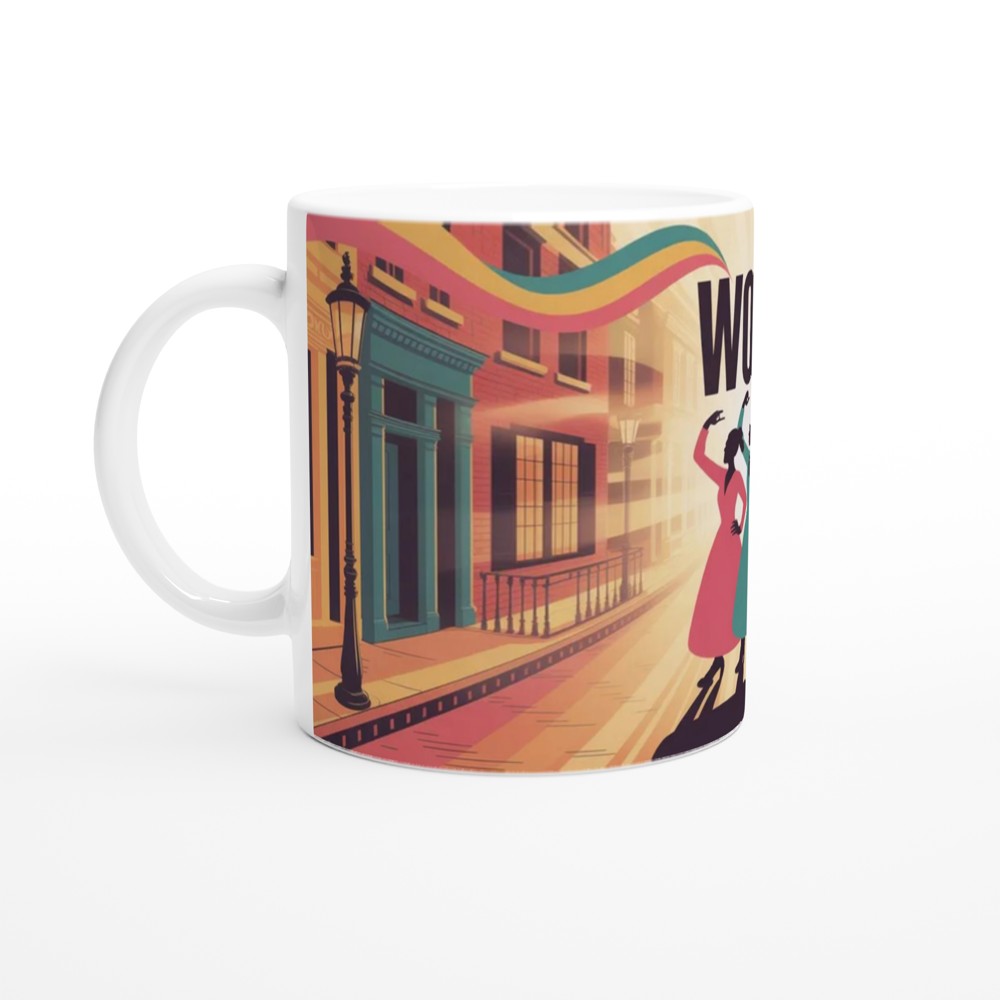 Work! Empowered Women Retro Illustration Mug — view 10