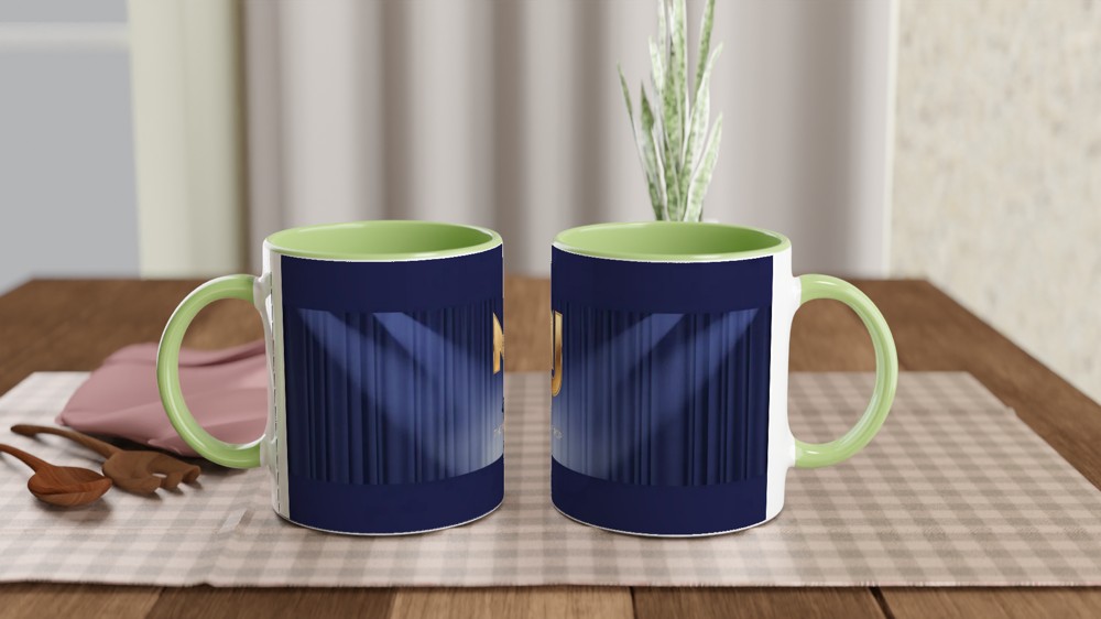 Michael Jackson Mug | King of Pop MJ Present | Gold Silhouette Music Gift | Royal Blue Spotlight Coffee Cup — view 5