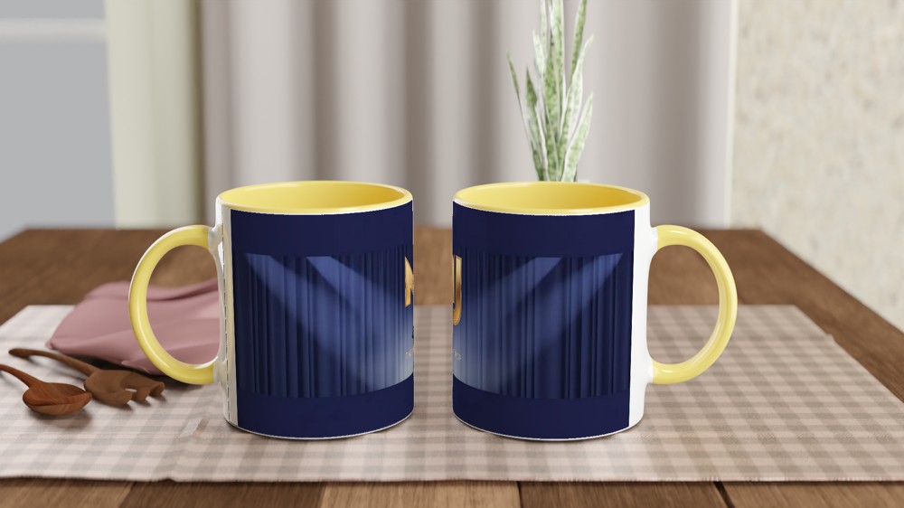 Michael Jackson Mug | King of Pop MJ Present | Gold Silhouette Music Gift | Royal Blue Spotlight Coffee Cup — view 8