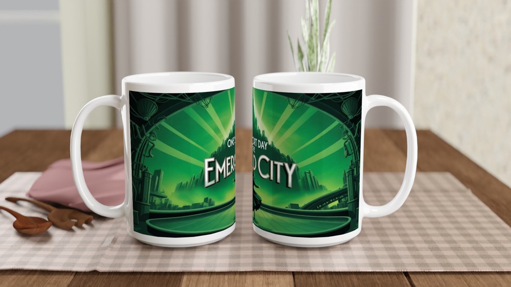 Emerald City Mug | Wicked Musical Gift | Vintage Travel Poster Mug | Theatre Lover Present — view 2