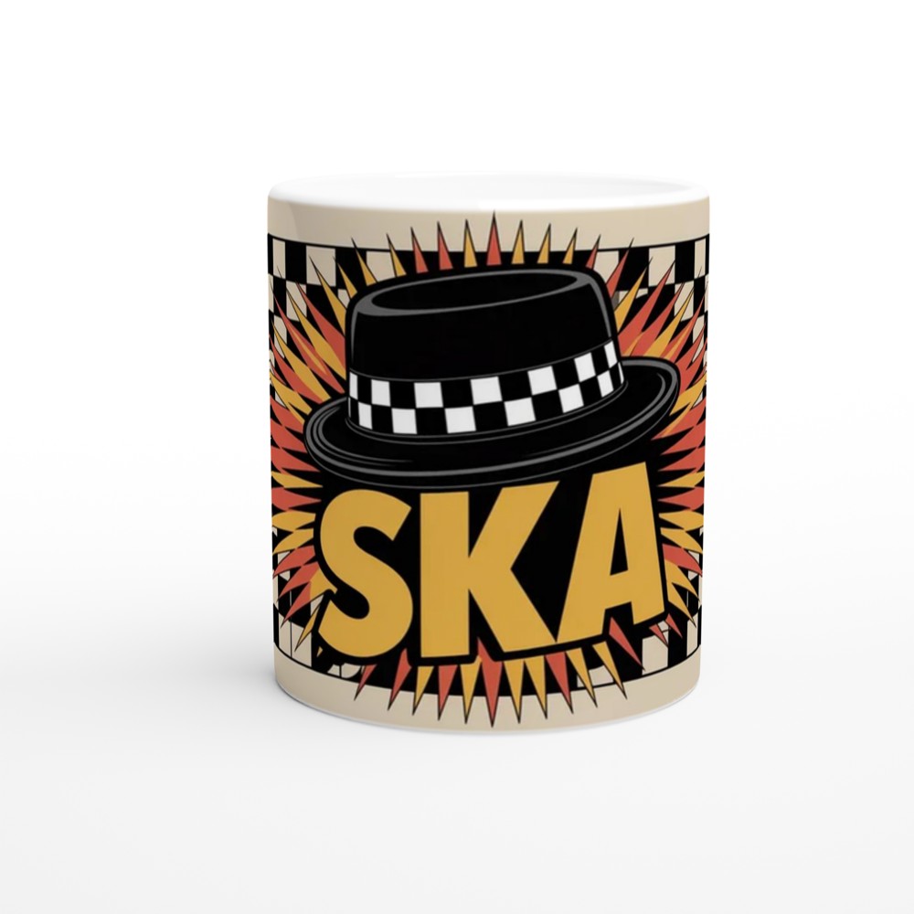 Ska Mug | Porkpie Hat Checkerboard Gift | 2 Tone Music Present | Gift for Him Best Friend Birthday — view 11
