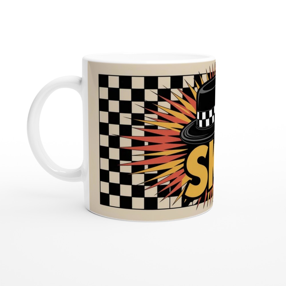 Ska Mug | Porkpie Hat Checkerboard Gift | 2 Tone Music Present | Gift for Him Best Friend Birthday — view 10