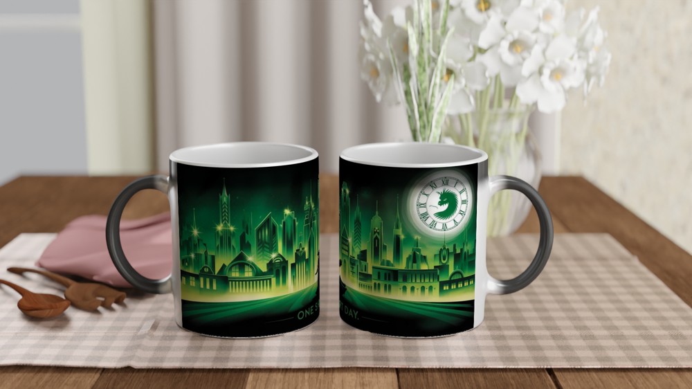 Wicked Emerald City Mug | Musical Theatre Gift | One Short Day Art Deco Present — view 3