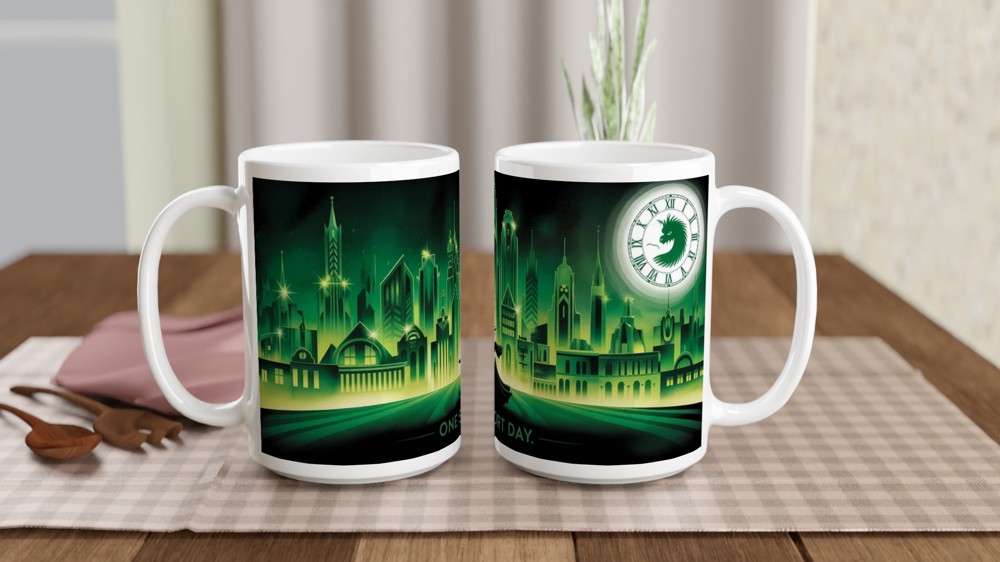 Wicked Emerald City Mug | Musical Theatre Gift | One Short Day Art Deco Present — view 2