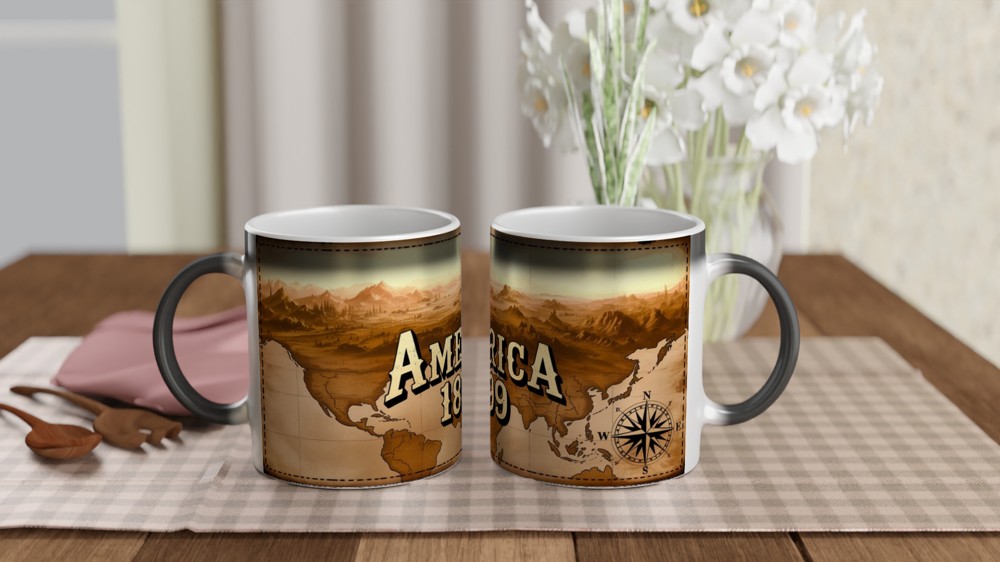 America 1899 Vintage Western Map Mug — view 3