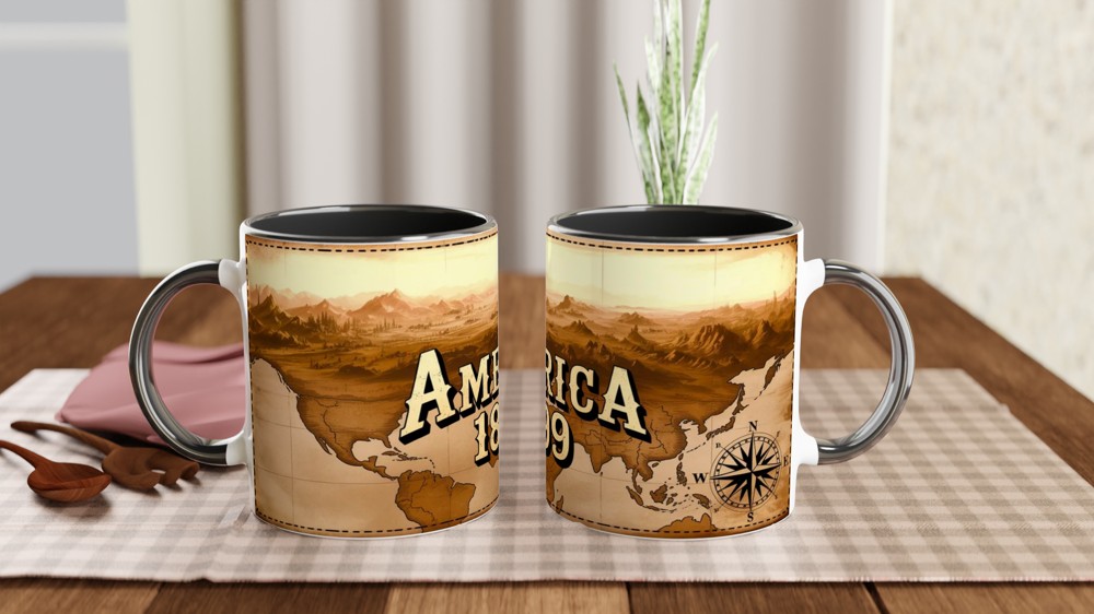 America 1899 Vintage Western Map Mug — view 9