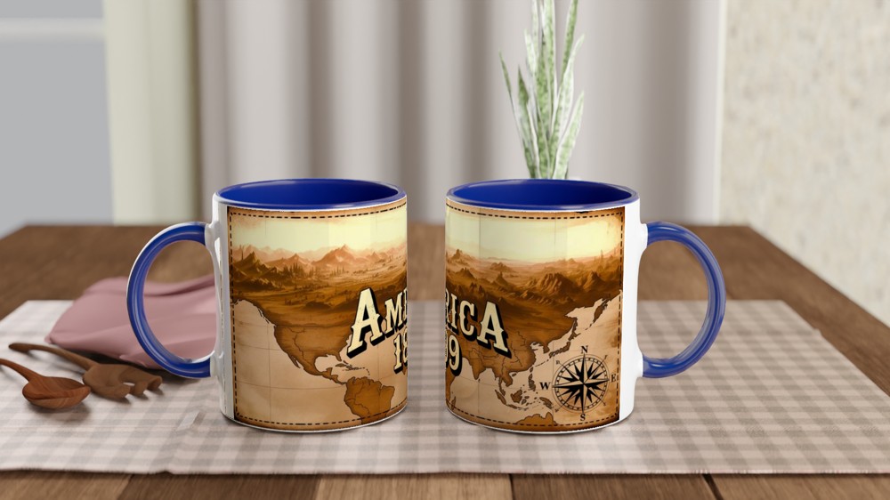 America 1899 Vintage Western Map Mug — view 4