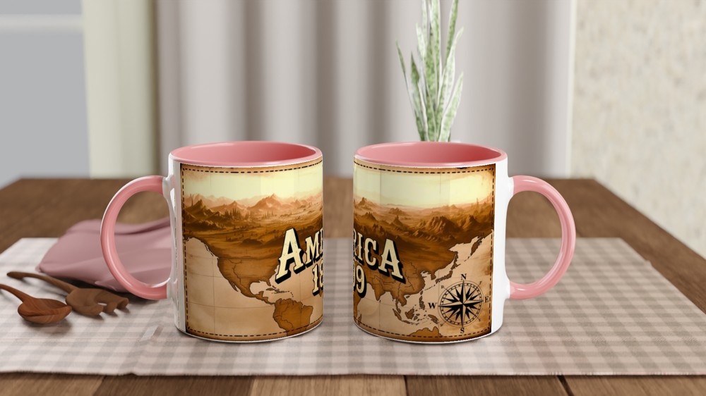 America 1899 Vintage Western Map Mug — view 6