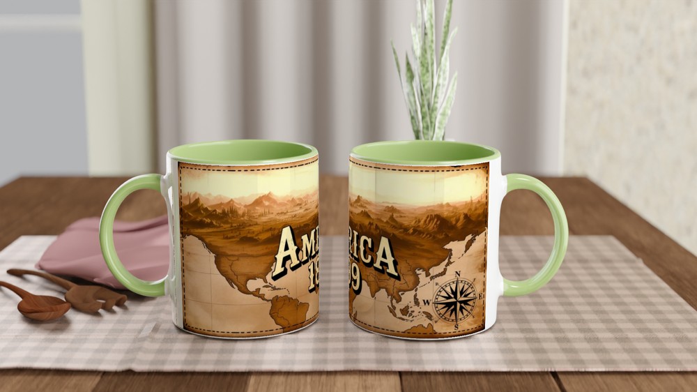 America 1899 Vintage Western Map Mug — view 5