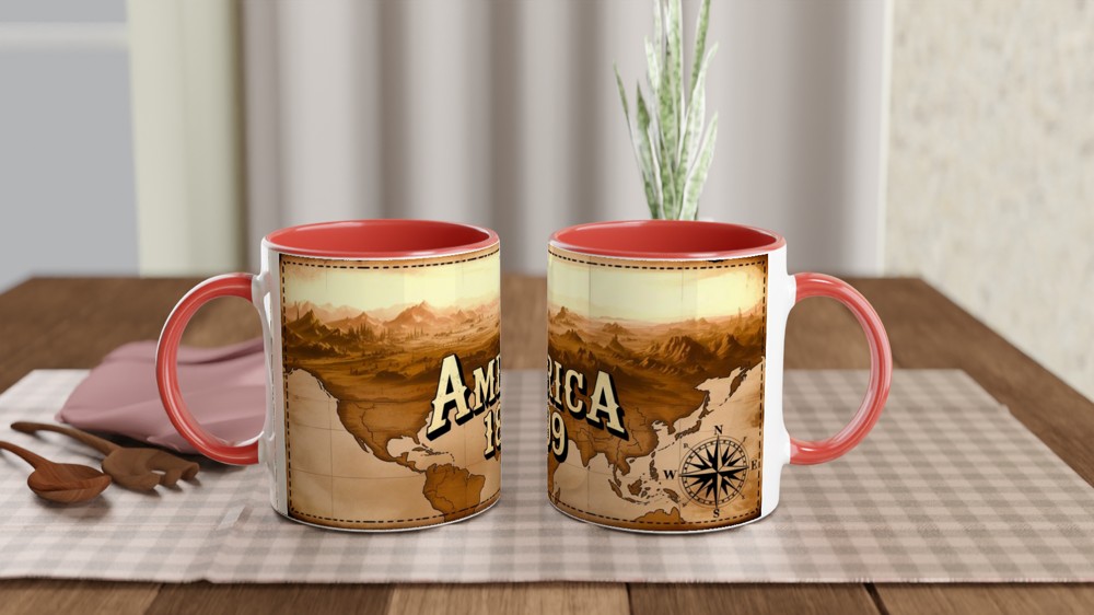 America 1899 Vintage Western Map Mug — view 7